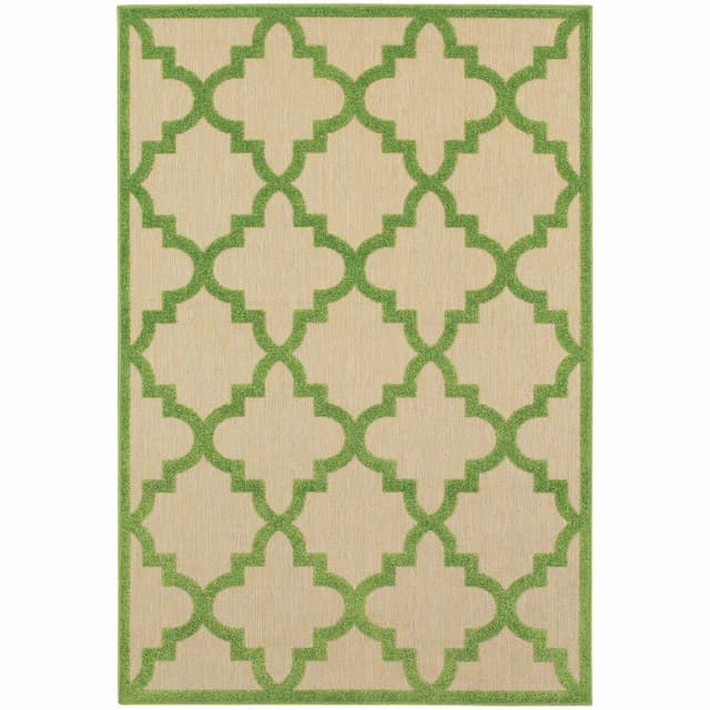 Cayman 660F9 Sand/ Green Indoor/Outdoor Area Rug - 1'10" x 3'3"