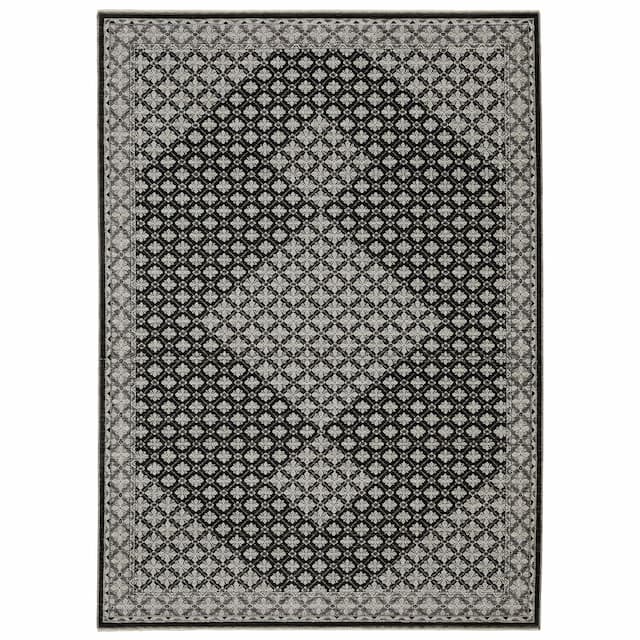 Chamberlain CH04A Black/ Grey Indoor Area Rug - 3'3" x 5'