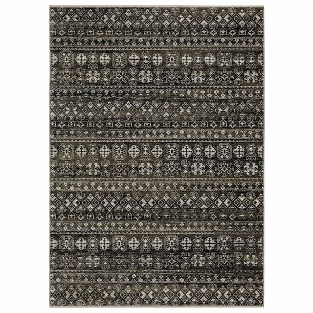 Chamberlain CH07C Black/ Grey Indoor Area Rug - 2'3" x 7'6"