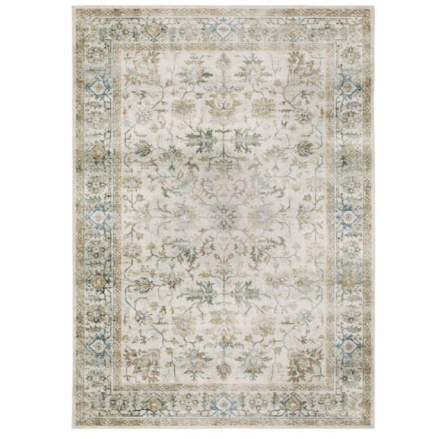 Charleston CHA10 Gray/ Multi Machine Washable Indoor Area Rug - 5' x 7'