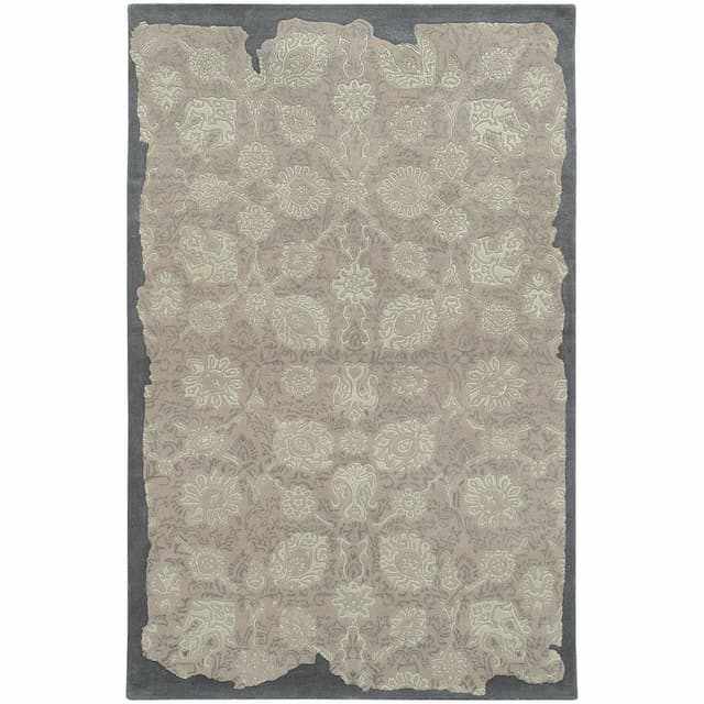 Color Influence 45101 Grey/ Green Hand-crafted Wool Blend Area Rug - 10' x 13'