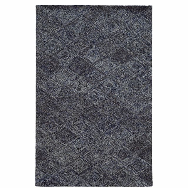 Colorscape 42101 Blue/ Grey Hand-crafted Wool Area Rug - 3'6" x 5'6"