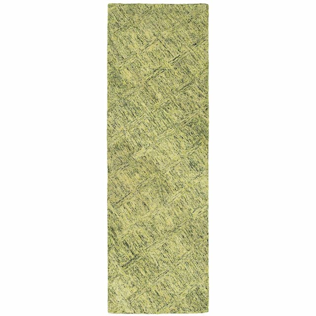 Colorscape 42105 Green Hand-crafted Wool Area Rug - 2'6" x 8'