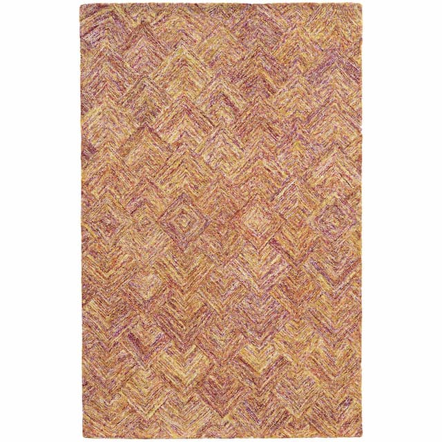 Colorscape 42113 Orange/ Pink Hand-crafted Wool Area Rug - 10' x 13'