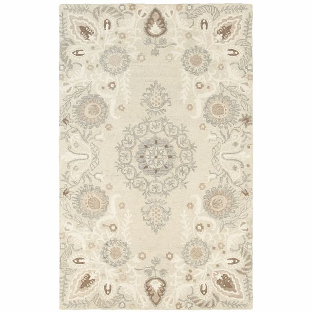 Craft 93000 Sand/ Ash Hand-crafted Wool Area Rug - 10' x 13'