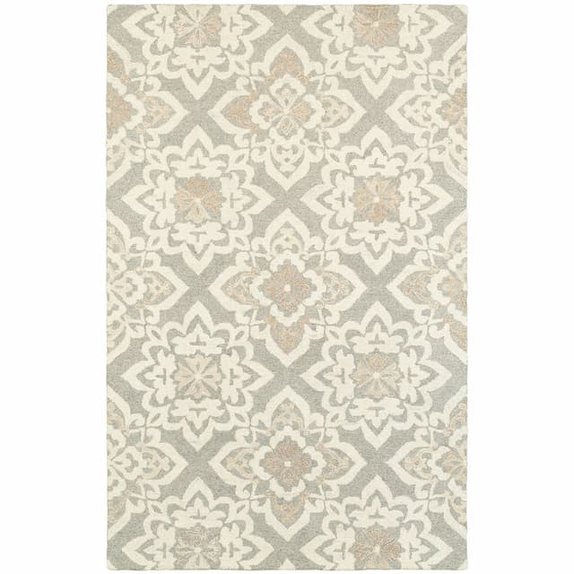 Craft 93004 Grey/ Sand Hand-crafted Wool Area Rug - 10' x 13'