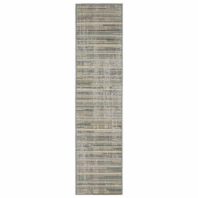 Cyprus 2102E Blue/ Green Indoor/Outdoor Area Rug - 1'10" x 7'6"