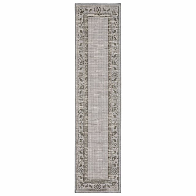 Cyprus 6153N Beige/ Grey Indoor/Outdoor Area Rug - 1'10" x 7'6"