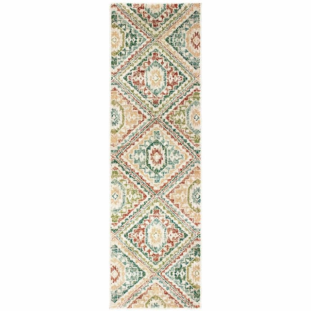 Dawson 8530A Ivory/ Multi Indoor Area Rug - 2'3" x 7'6"