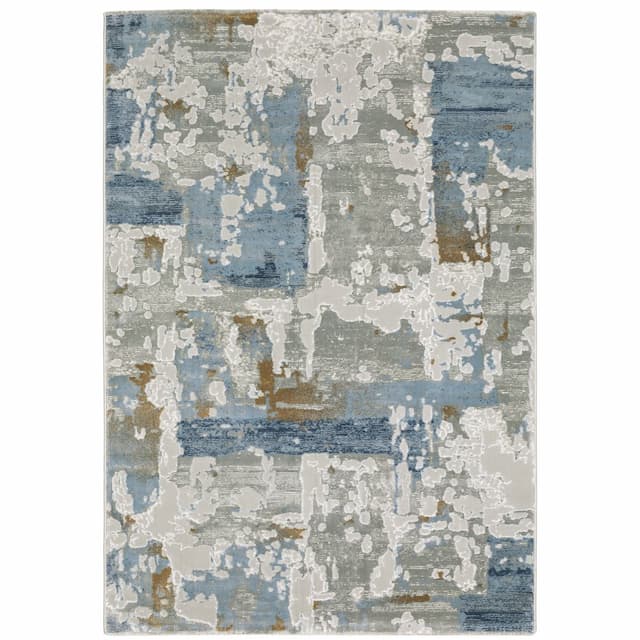 Easton 4518X Grey/ Blue Indoor Area Rug - 3'3" x 5'