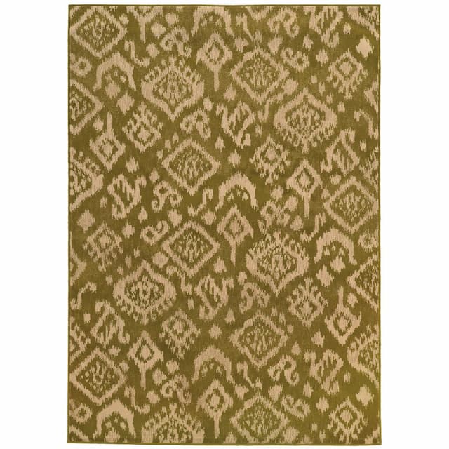 Ella 5113A Green/ Beige Indoor Area Rug - 6'7" x 9'6"