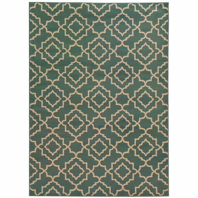 Ella 5185A Blue/ Beige Indoor Area Rug - 1'10" x 3'3"