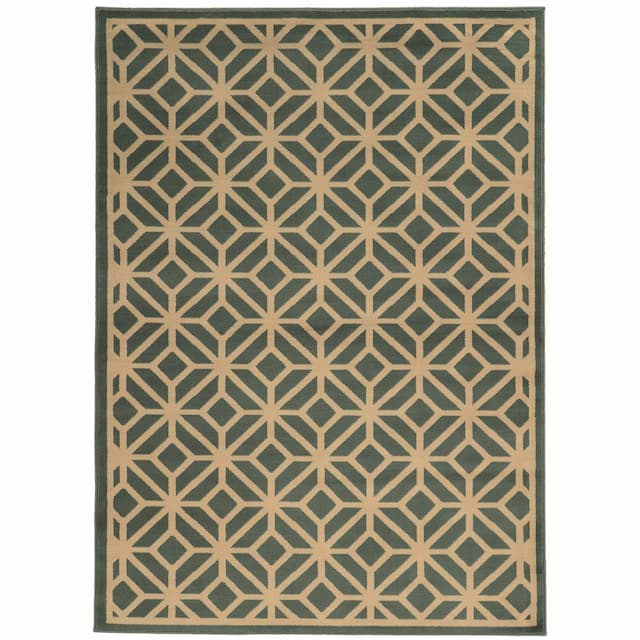 Ella 5188G Blue/ Beige Indoor Area Rug - 6'7" x 9'6"