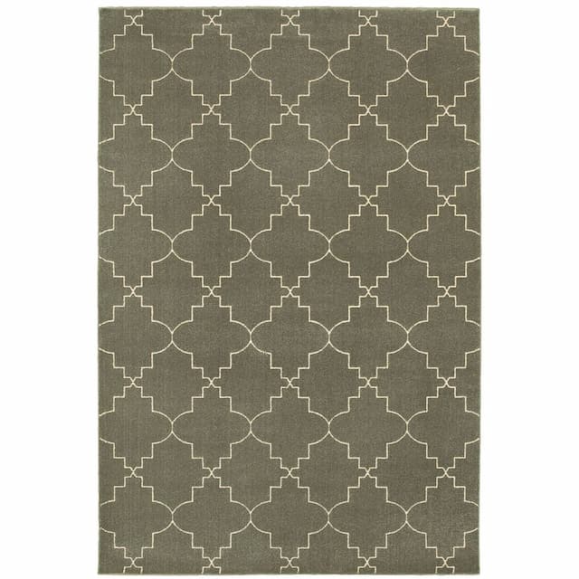 Ellerson 5994D Grey/ Ivory Indoor Area Rug - 6'7" x 9'6"