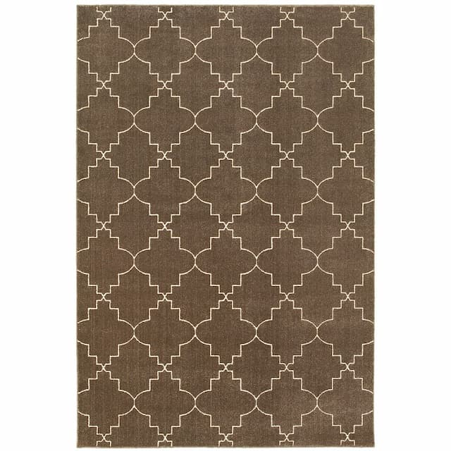 Ellerson 5994N Brown/ Ivory Indoor Area Rug - 6'7" x 9'6"