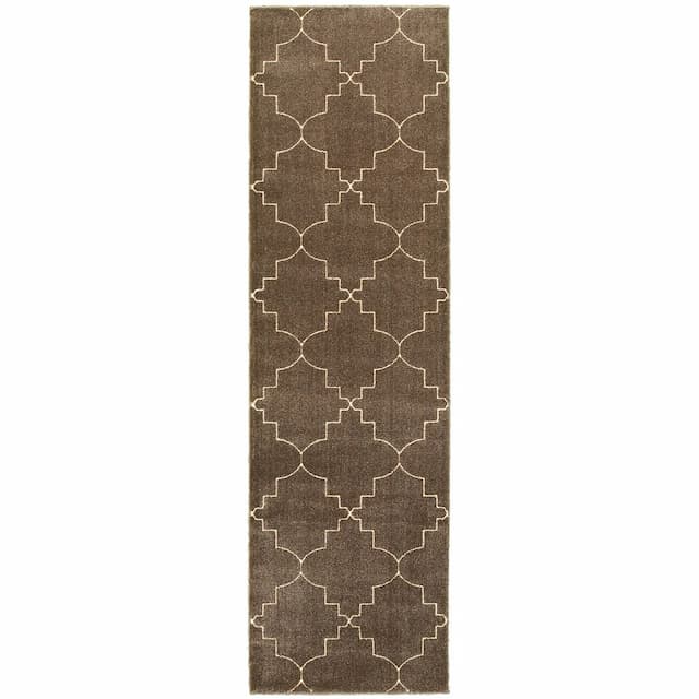 Ellerson 5994N Brown/ Ivory Indoor Area Rug - 2'3" x 7'6"