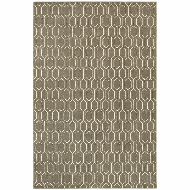 Ellerson 8021D Grey/ Ivory Indoor Area Rug - 9'10" x 12'10"