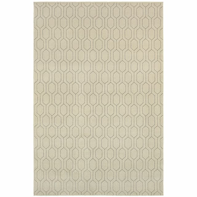 Ellerson 8021I Ivory/ Grey Indoor Area Rug - 9'10" x 12'10"