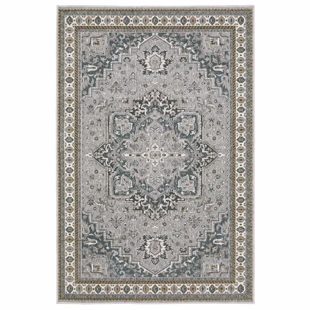 Ellington ELL02 Blue/ Grey Indoor Area Rug - 3'10" x 5'5"