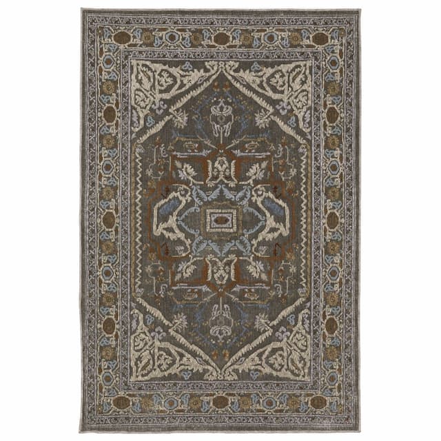 Ellington ELL05 Grey/ Multi Indoor Area Rug - 3'10" x 5'5"