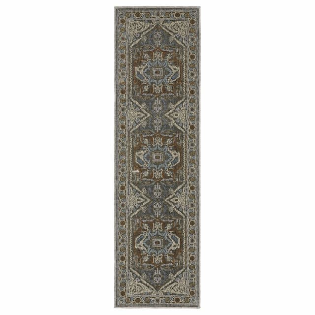 Ellington ELL05 Grey/ Multi Indoor Area Rug - 2'3" x 7'6"