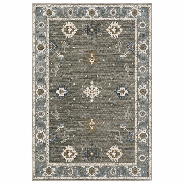 Ellington ELL09 Grey/ Blue Indoor Area Rug - 3'10" x 5'5"