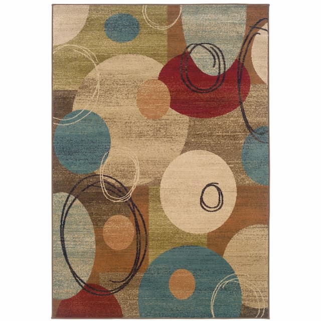 Emerson 2279A Gold/ Brown Indoor Area Rug - 1'10" x 3'3"