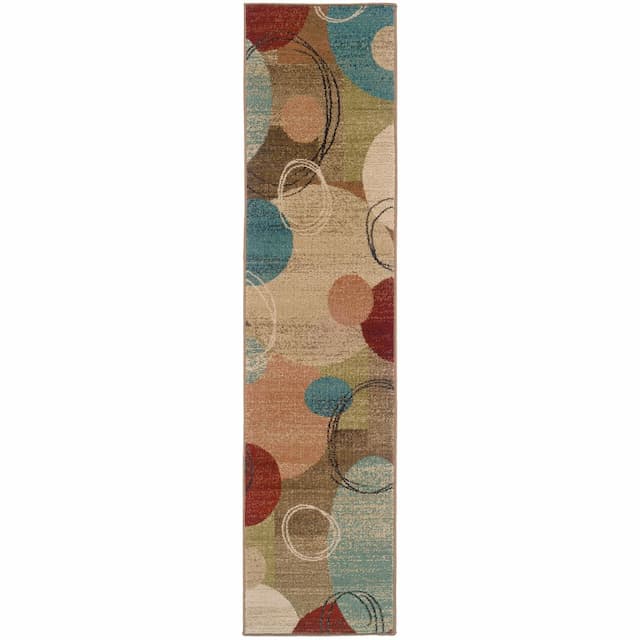 Emerson 2279A Gold/ Brown Indoor Area Rug - 1'10" x 7'6"