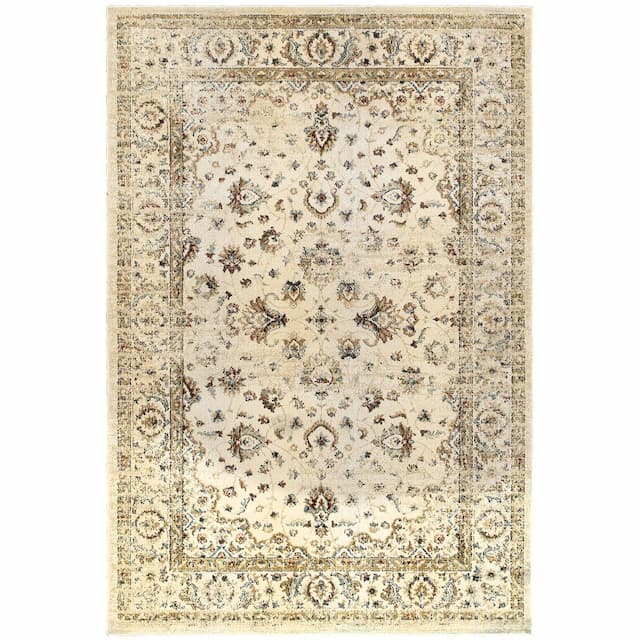 Empire 114W4 Ivory/ Gold Indoor Area Rug - 3'10" x 5'5"