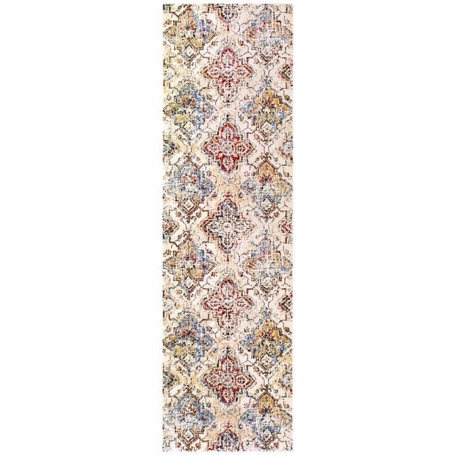 Empire 030J4 Ivory/ Gold Indoor Area Rug - 2'3" x 7'6"