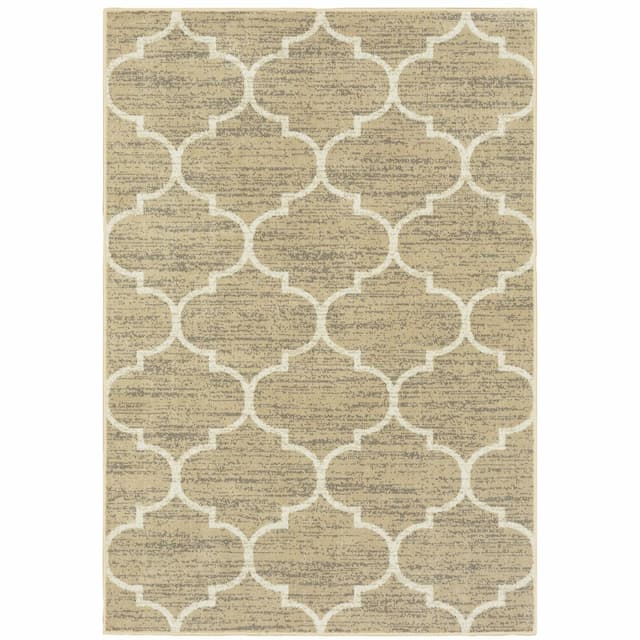 Evandale 9853A Tan/ Ivory Indoor Area Rug - 5'3" x 7'3"