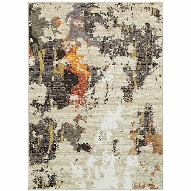 Evolution 7770J Beige/ Charcoal Indoor Area Rug - 10' x 13'2"