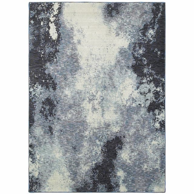 Evolution 8000B Navy/ Ivory Indoor Area Rug - 10' x 13'2"