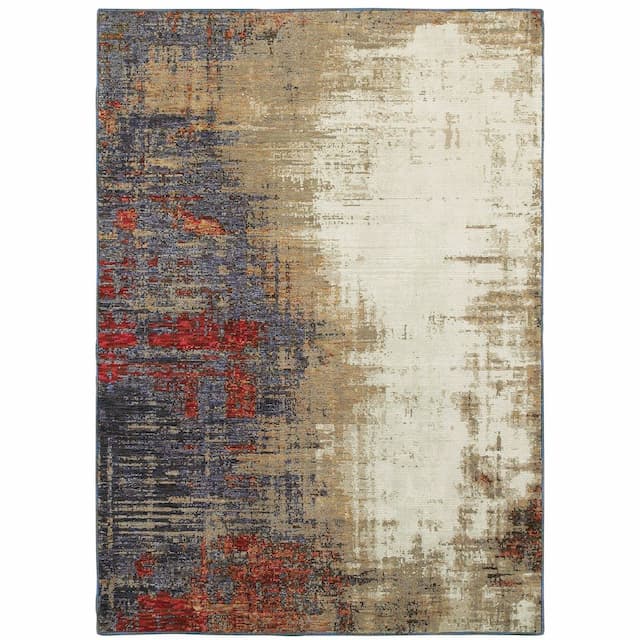 Evolution 8001A Ivory/ Multi Indoor Area Rug - 10' x 13'2"