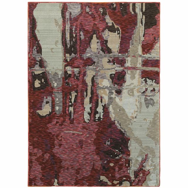 Evolution 8028B Red/ Beige Indoor Area Rug - 10' x 13'2"