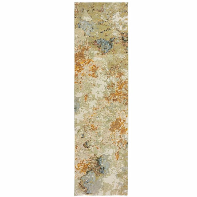 Evolution 8031B Gold/ Beige Indoor Area Rug - 2'3" x 8'