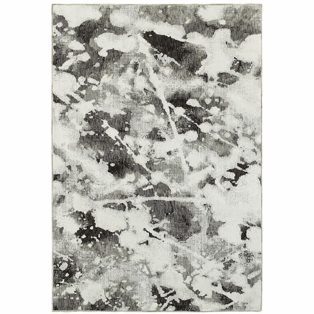 Evolution 8035B Charcoal/ White Indoor Area Rug - 10' x 13'2"