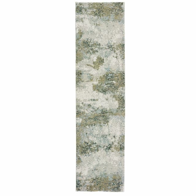 Evolution 8039E Blue/ Green Indoor Area Rug - 2'3" x 8'