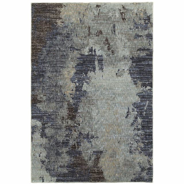 Evolution 8049B Navy/ Blue Indoor Area Rug - 10' x 13'2"