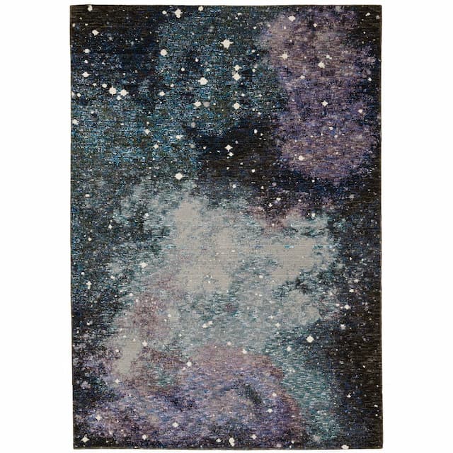 Evolution 0958A Midnight/ Purple Indoor Area Rug - 10' x 13'2"