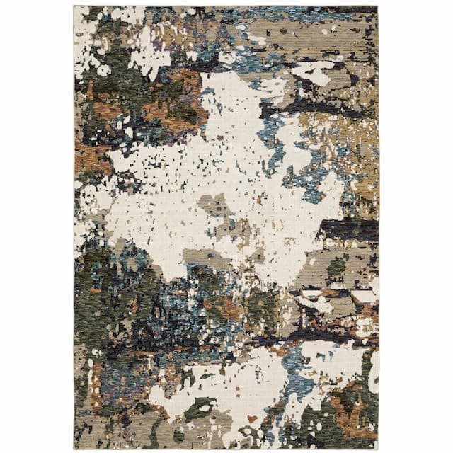 Evolution 0981A Ivory/ Multi Indoor Area Rug - 10' x 13'2"