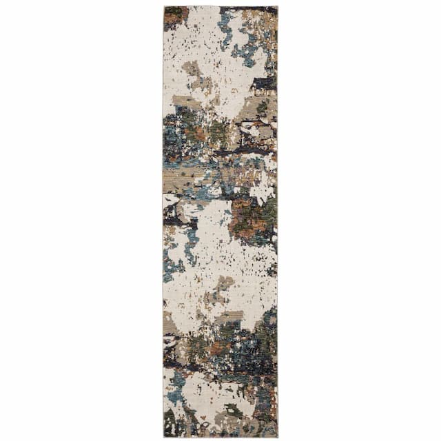 Evolution 0981A Ivory/ Multi Indoor Area Rug - 2'3" x 8'