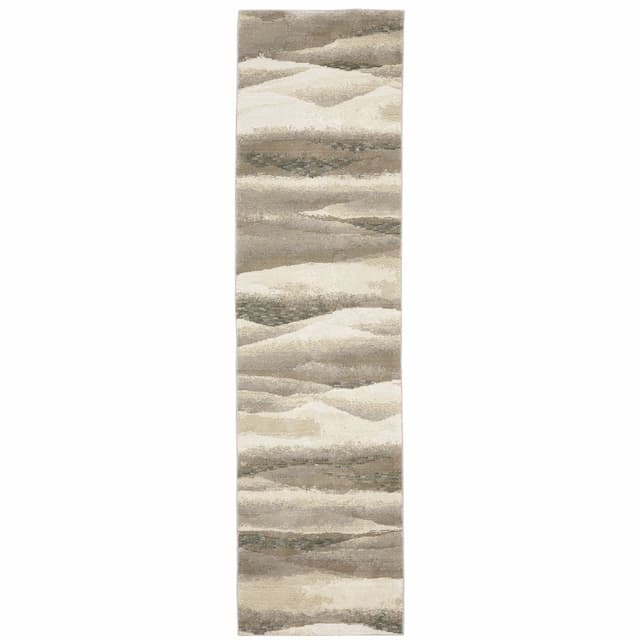 Evolution 0982C Beige/ Ivory Indoor Area Rug - 2'3" x 8'