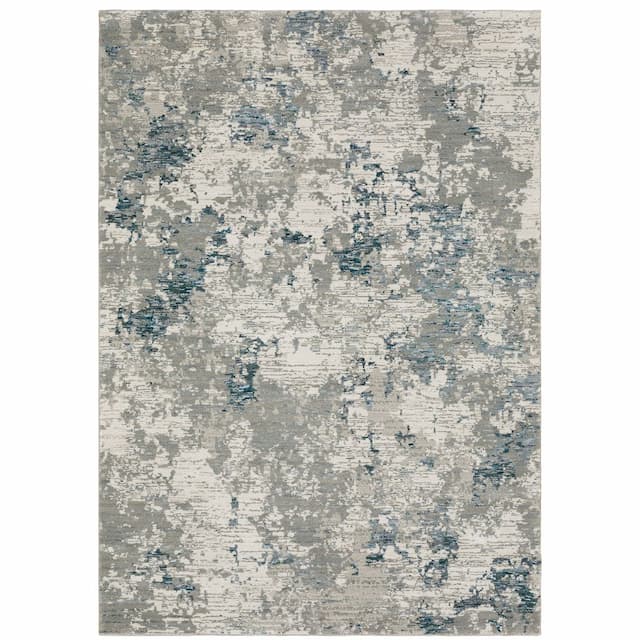 Evolution 0984D Grey/ Blue Indoor Area Rug - 10' x 13'2"