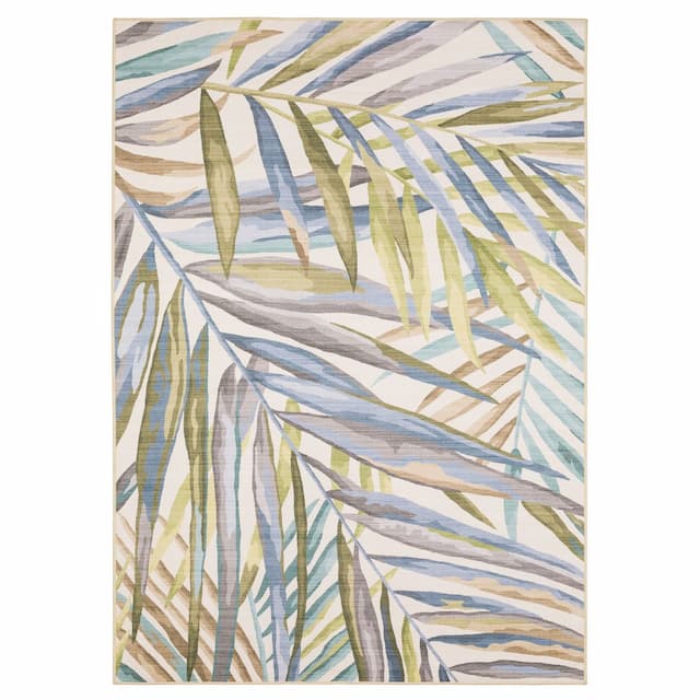 Fiji FIJ03 Beige/ Multi Machine Washable Indoor/Outdoor Area Rug - 2' x 8'