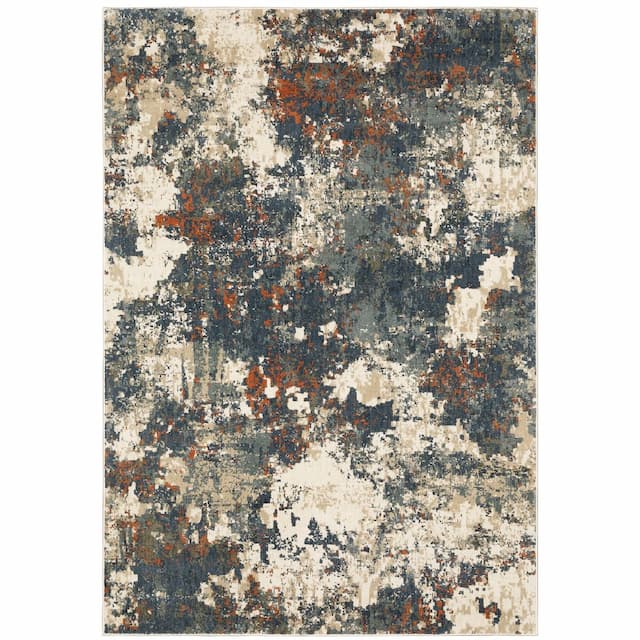 Fiona 532W6 Beige/ Multi Indoor Area Rug - 6'7" x 9'2"