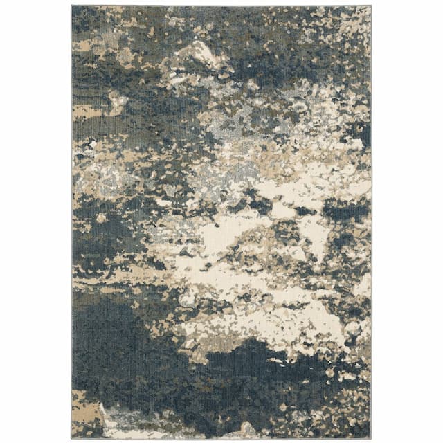 Fiona 533E6 Blue/ Beige Indoor Area Rug - 6'7" x 9'2"