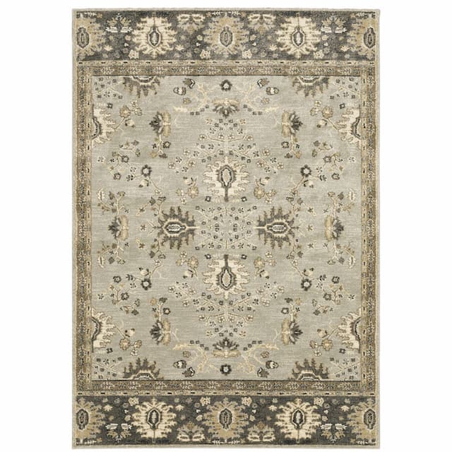 Florence 4928C Stone/ Brown Indoor Area Rug - 5'3" x 7'6"