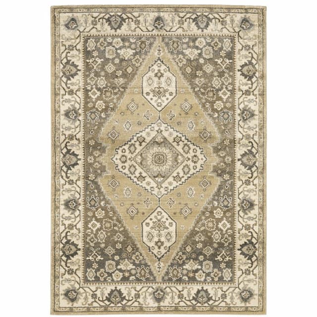 Florence 661I6 Beige/ Grey Indoor Area Rug - 5'3" x 7'6"