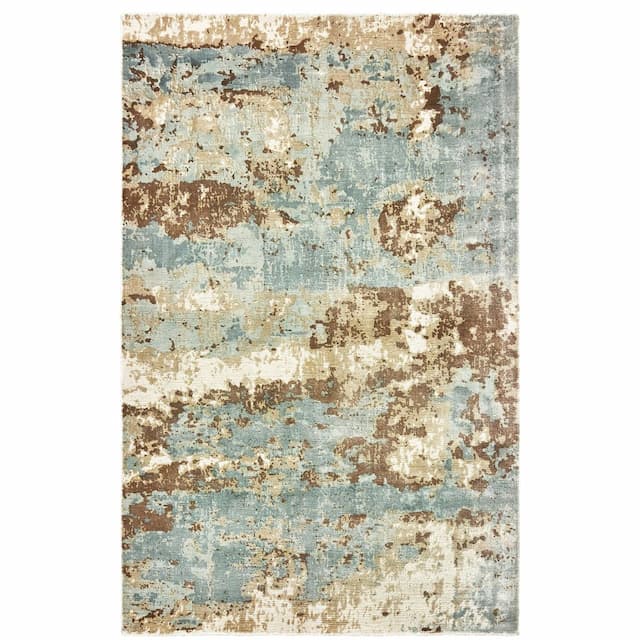 Formations 70001 Blue/ Brown Indoor Area Rug - 10' x 14'